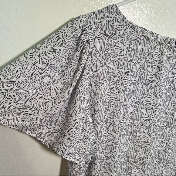 Apt. 9 Ruffle Peplum Top Vintage Waves White Black XL - Picture 6 of 12